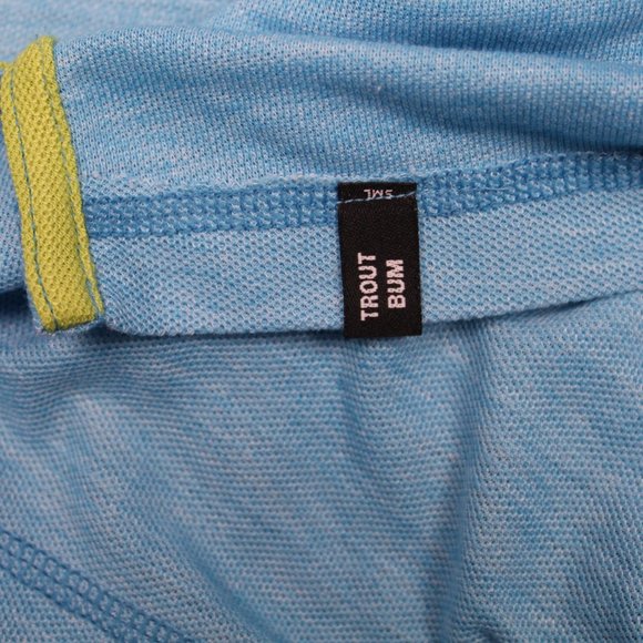 Orvis Trout Bum Polo Shirt Mens Large Blue Polyester/Cotton S/S Pullover - Picture 9 of 13